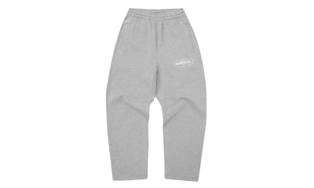 Corteiz Island Puff Print Open Hem Pant Heather Grey