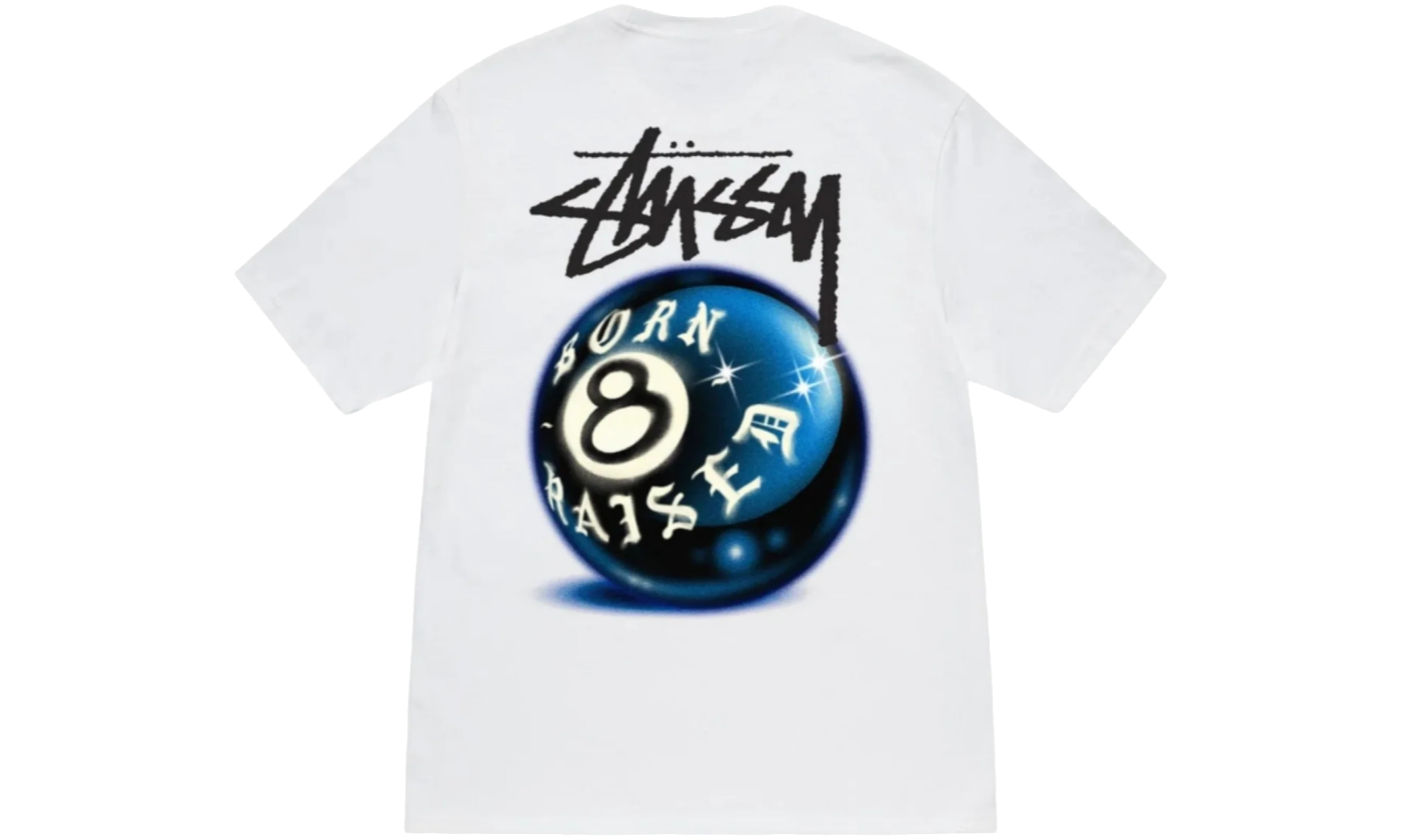 Stussy Born X Raised 8 Ball Tee White