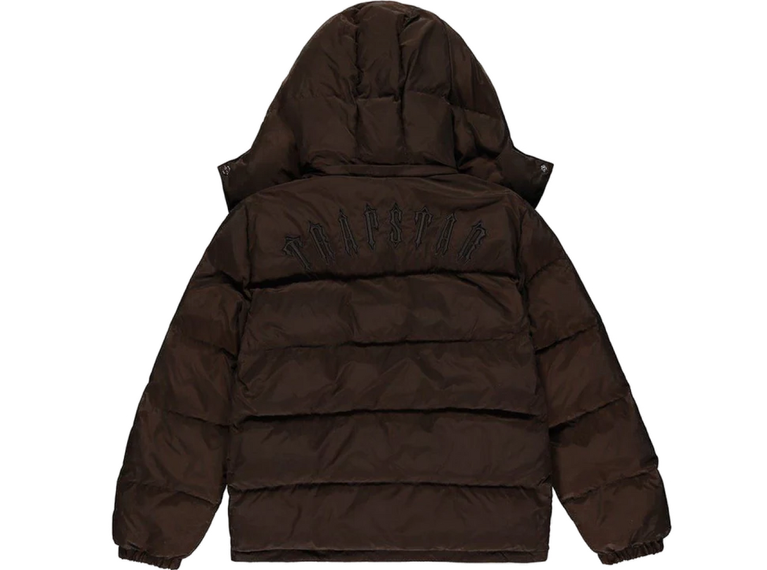 Trapstar Irongate Detachable Hooded Puffer Jacket Brown